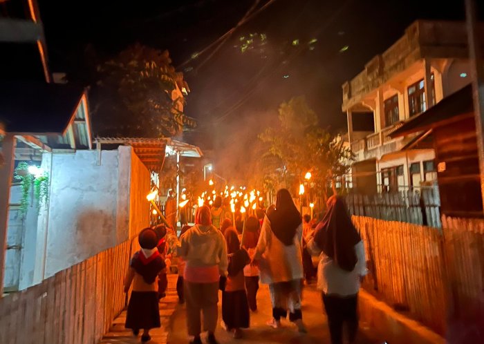 pawai obor Min 4 kerinci Sambut Bulan Suci Ramadan, Warga Tunjukkan Antusiasme Tinggi