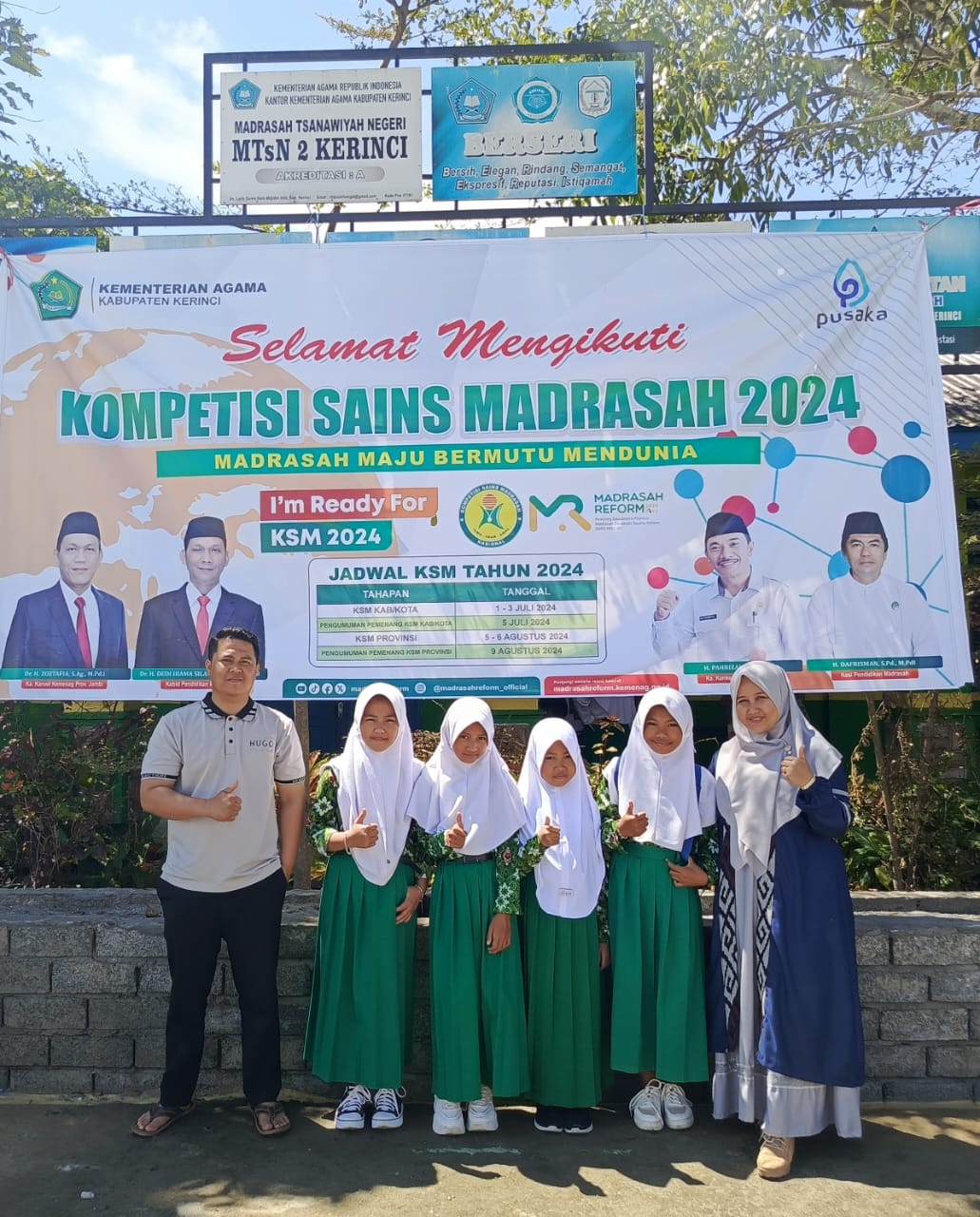 MIN 4 Kerinci Meraih Juara 3 Kompetensi Sains Madrasah (KSM) tingkat kabupaten Kerinci,  tingkat MI mapel Matematika Individu dan IPAS Individu, dan Sosial Sains Terpadu untuk beregu