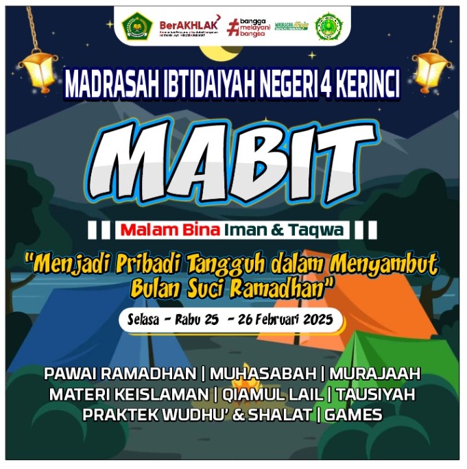 MIN 4 Kerinci Lakukan Pematangan Kegiatan Mabit (Malam Binaan Iman danTaqwa) di H - 1
